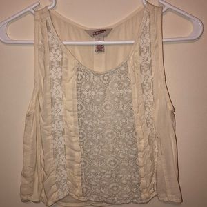 Cream Lace Crop Top